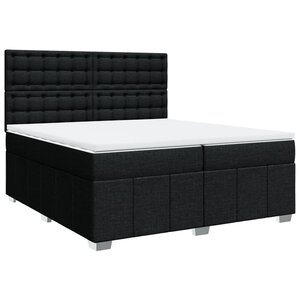 vidaXL Sommier à lattes de lit avec matelas Noir 200x200 cm Tissu