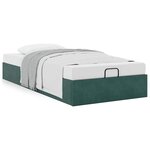 vidaXL Cadre de lit ottoman sans matelas vert foncé 90x190 cm velours