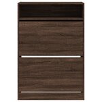 vidaXL Armoire à chaussures 2 tiroirs rabattables chêne marron