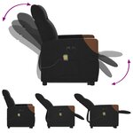 vidaXL Fauteuil inclinable de massage électrique Noir Tissu
