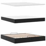 vidaXL Cadre de lit ottoman avec matelas noir 180x200 cm similicuir