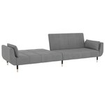 vidaXL Canapé-lit à 2 places avec deux oreillers Gris clair Velours