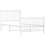 vidaXL Cadre de lit métal sans matelas avec pied de lit blanc 90x190cm