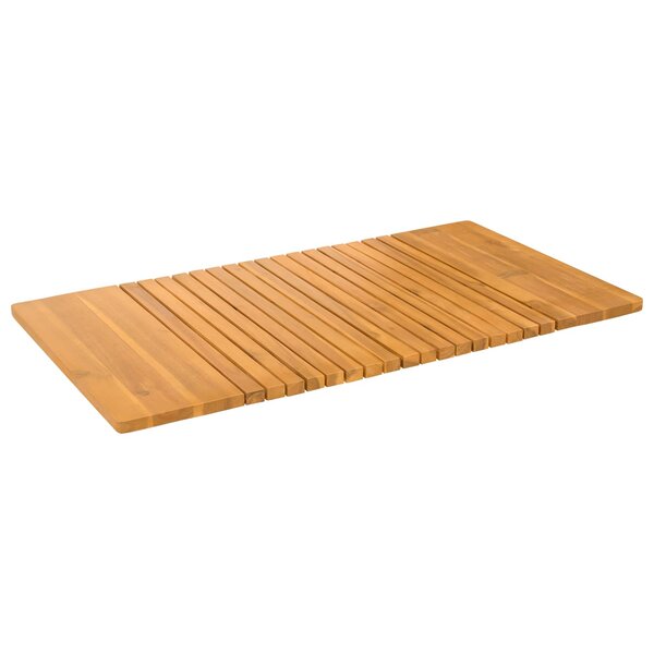 vidaXL Tapis de bain Uni Marron 100 x 55 cm bois