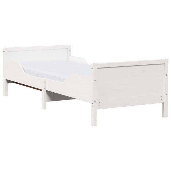 vidaXL Cadre de lit avec matelas Blanc 80 x 200 cm Pin massif