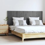 vidaXL Tête de lit murale Gris 159 5x3x60 cm Bois massif de pin