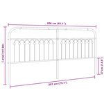 vidaXL Tête de lit métal blanc 200 cm