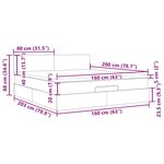 VidaXL Cadre de lit ottoman avec matelas bleu 160x200 cm tissu