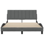 vidaXL Cadre de lit sans matelas Hanko gris foncé 140x200 cm tissu