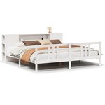 vidaXL Lit bibliothèque sans matelas blanc 200x200 cm bois pin massif