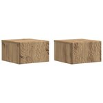 vidaXL Cabinet de chevet mural 2 pc Chêne artisanal 49 x 34 5 x 20 cm