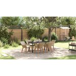 vidaXL Ensemble de salle à manger pour jardin 7 Pièces Beige polyrotin