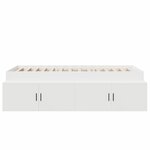 vidaXL Cadre de lit avec tiroir Blanc 100 x 200 cm Bois d'ingénierie