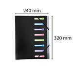 Trieur Polypropylène 3 Rabats 8 Compartiments Opak - Noir - X 10 - Exacompta