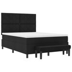 vidaXL Lit Box Spring avec Matelas & Banquette Noir 140x200 cm Tissu