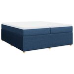 vidaXL Sommier à lattes de lit avec matelas Bleu 200x200 cm Tissu