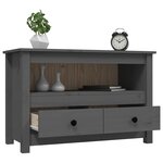 vidaXL Meuble TV Gris 79x35x52 cm Bois de pin massif
