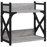 vidaXL Support d'imprimante à 2 niveaux Sonoma gris 40x20x40 cm