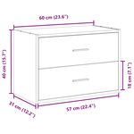 vidaXL Armoire avec 2 tiroirs blanc 60x31x40 cm bois d'ingénierie