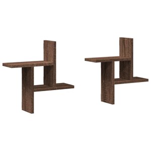vidaXL Étagères murales 2Pièces chêne marron 38x12x38cm bois d'ingénierie