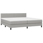 vidaXL Sommier à lattes de lit matelas LED Gris clair 200x200 cm Tissu