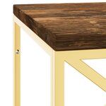 vidaXL Table basse acier inoxydable et bois massif de récupération