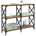 vidaXL Table console Chêne artisanal 100 x 28 x 80 5 cm