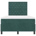 vidaXL Lit à ressorts avec matelas Vert foncé 120 x 200 cm Velours