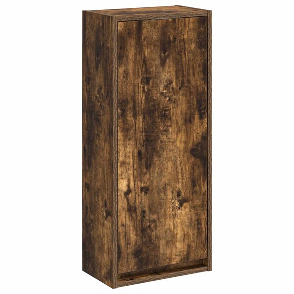 vidaXL Meuble de lavabo mural Chêne fumé 35 x 20 x 81 cm