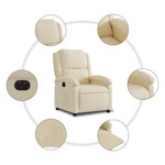 vidaXL Fauteuil inclinable électrique Crème Tissu