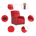 vidaXL Fauteuil de massage inclinable rouge similicuir