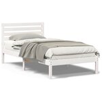 vidaXL Cadre de lit Blanc 90 x 200 cm Bois massif en pin