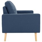 vidaXL Canapé à 2 places Bleu Tissu
