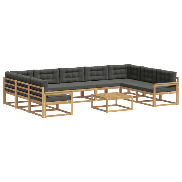 vidaXL Ensemble de canapés d'extérieur 10 pc Blanc et anthracite