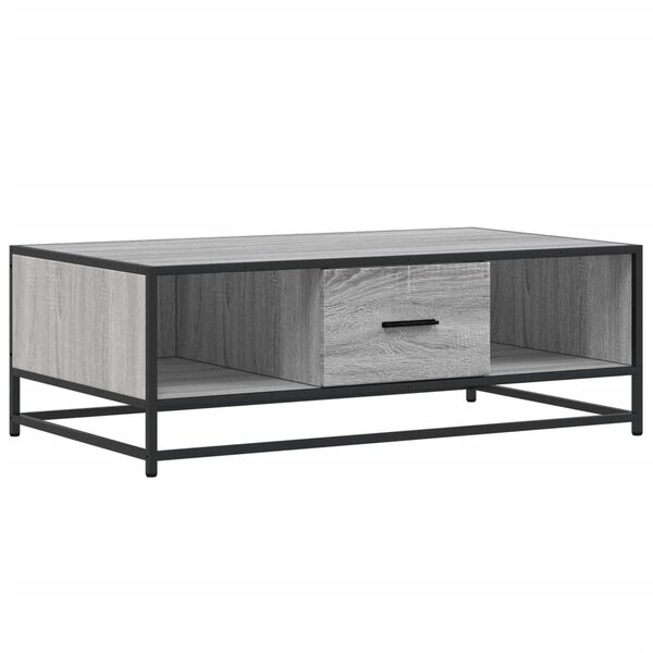 vidaXL Table basse sonoma gris 100x57x35 cm bois d'ingénierie et métal