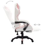 vidaXL Fauteuil de jeux vidéo avec LED RVB Rose et blanc Similicuir