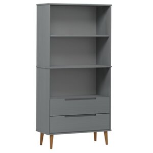 vidaXL Bibliothèque MOLDE Gris 85x35x170 5 cm Bois massif de pin