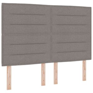 vidaXL Lit à ressort LED avec matelas Taupe 140 x 190 cm tissu