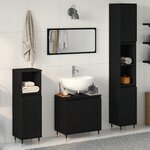 vidaXL Ensemble de meubles de salle de bain 3 pièces chêne noir bois d'ingénierie