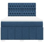vidaXL Sommier à lattes de lit avec matelas Bleu 140x190 cm Tissu