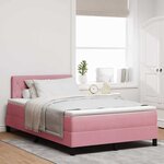 vidaXL Lit à ressort LED avec matelas Rose 120 x 200 cm Velours