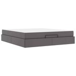 vidaXL Cadre de lit avec matelas Gris 180 x 200 cm Faux cuir