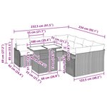 vidaXL Ensemble de canapé de jardin 9 Pièces Gris clair Poly Rattan