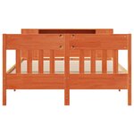 vidaXL Lit bibliothèque sans matelas cire marron 140x200 cm pin massif