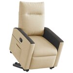 vidaXL Fauteuil inclinable Crème Tissu