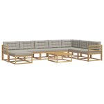 vidaXL Ensemble de canapés d'extérieur 9 Pièces Blanc et gris clair