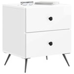 vidaXL Cabinet de chevet Blanc brillant 43 x 34 5 x 47 5 cm