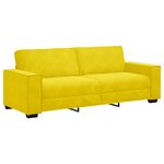 vidaXL Canapé à 3 places Jaune 180 cm Velours