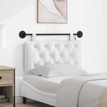 vidaXL Tête de lit suspendue Avec lumière LED Blanc Tissu