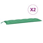 vidaXL Coussins de banc jardin lot de 2 vert 150x50x7 cm tissu Oxford